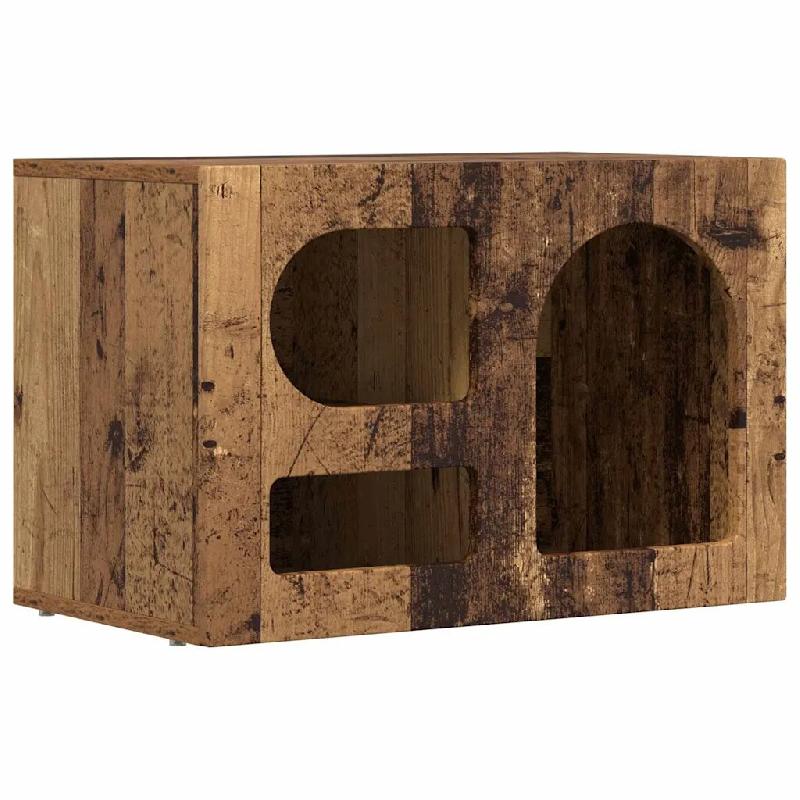 Helloshop26 - Meuble TV moderne avec étagères salon 60 x 35 x 40 cm en bois d'ingénierie bois ancien 02_0054780 - Bois massif 3000238658230_0
