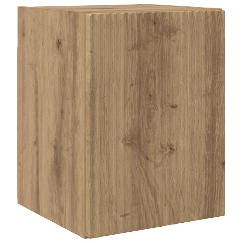 Helloshop26 - Meuble TV mural moderne minimaliste 30 x 31 x 40 cm avec rangement en bois d'ingénierie chêne artisan 02_0054948 - Bois massif 3000238_0