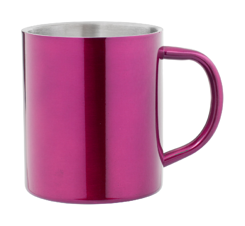 Mug en acier inoxydable - double parois - 300 ml - couleur fuchsia - livré en boîte cadeau_0