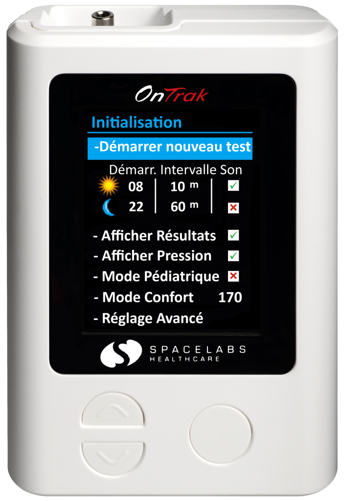 OnTrak - Enregistreur de pression artérielle ambulatoire - Grand écran couleur 2,4