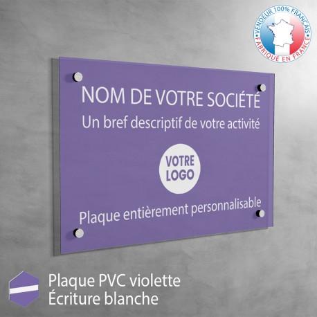Plaque professionnelle en pvc violet à personnaliser | 20 x 15 cm référence: 015-plaque-professionnelle-pvc_0