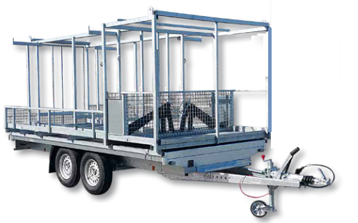 Remorque échafaudage - Container RCAV100 pour lot AERIS 160 m² - Plateau double essieu 2,7 tonnes_0