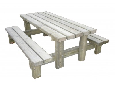 Table banc rustique - plateau 3m et lasurée 2m/3m - 9006_0