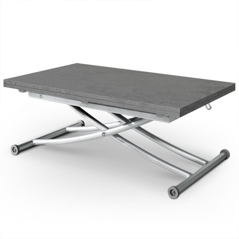 Table basse rectangulaire relevable Higher 114 cm gris foncé - Paris Prix, design contemporain en bois et métal_0