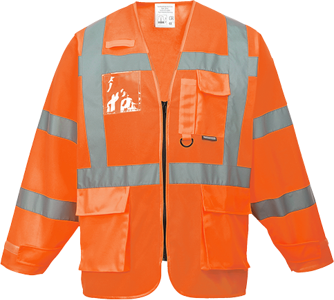 Veste exécutive haute visibilité orange S475 - taille M - certifiée CE avec bandes réfléchissantes et multiples poches_0