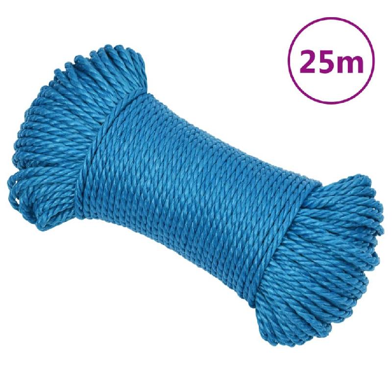 Vidaxl corde de travail bleu 8 mm 25 m polypropylène 152967_0