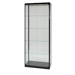 Vitrine Noire Eclairée Ouverture de face 80x40x200cm SARAZINO Vitrines - 3701478500371_0