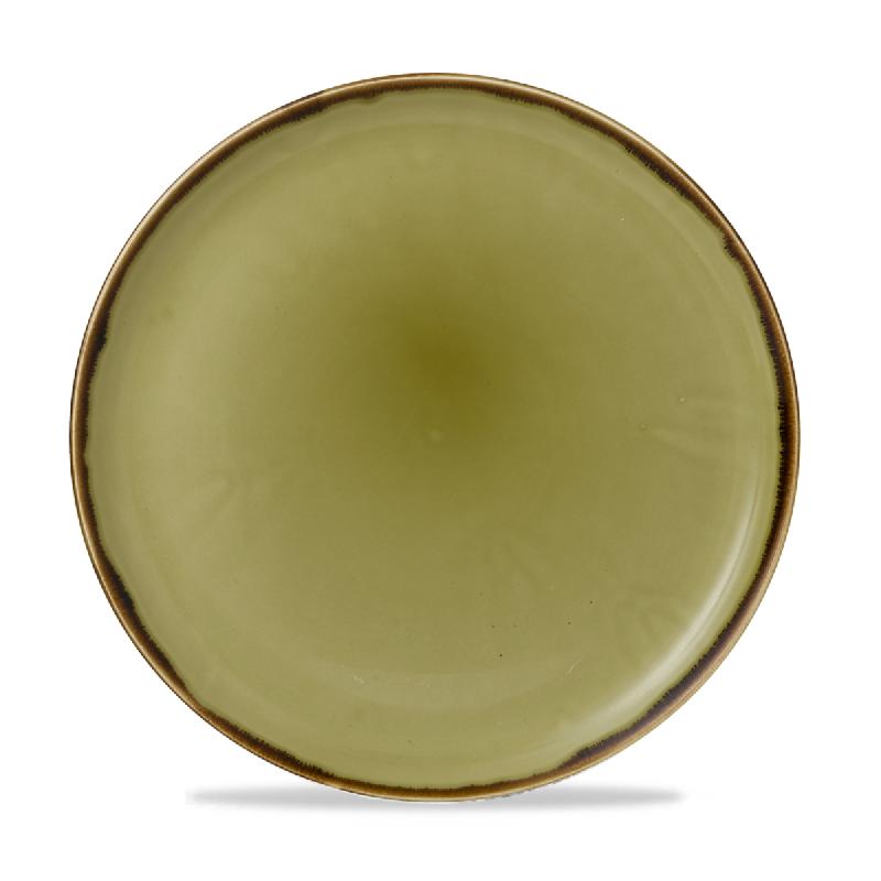 ASSIETTE À PIZZA ROND VERT PORCELAINE Ø 32,4 CM HARVEST DUDSON
