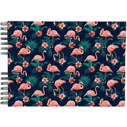 ALBUM SPIRALÉ 50 PAGES BLANCHES 32X22CM MILANO FLAMINGO MULTICOLORE - EXACOMPTA