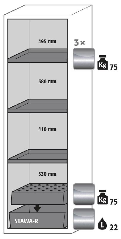ARMOIRE SÉCURITÉ S-CLASSIC-90 S90.196.060.WDAS JAUNE - MANUTAN COLLECTIVITÉS