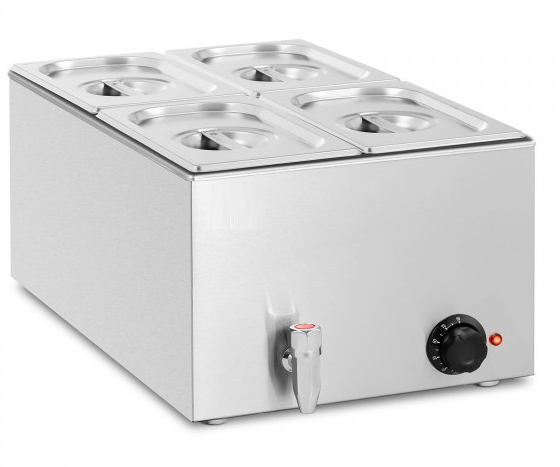 Bain-marie avec robinet de vidange - 4 bacs gn 1/4_0