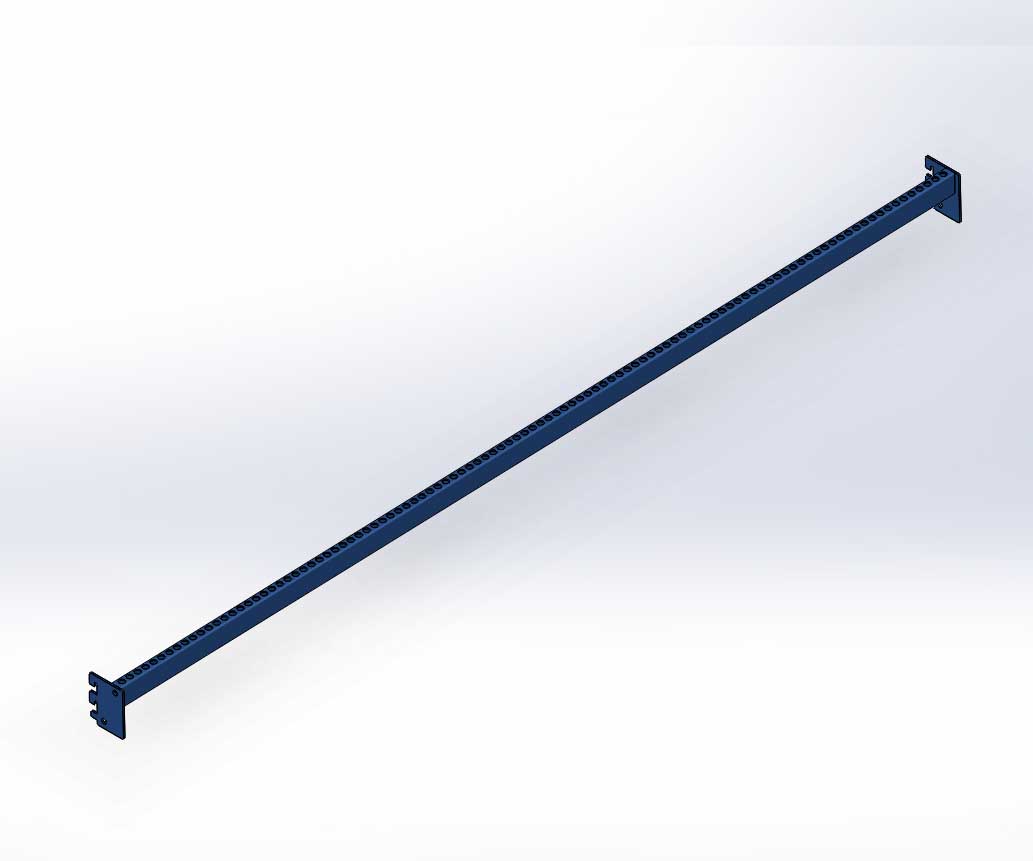 Barre de charge perforée 30x15 mm - Accessoire pour bras et broche de rayonnage - Longueurs 665 à 1330 mm_0