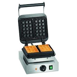 Bartscher Gaufrier inox simple gaufre de Bruxelles, fonte émaillé, 2200 W, 220 V - MONO - argenté inox 370175_0