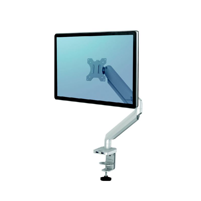 BRAS PORTE-ECRAN ARTICULE SIMPLE FELLOWES PLATINUM SERIES - GRIS
