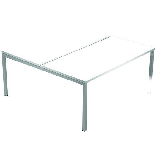 BUREAU BENCH FAST 4 PIEDS SECTION CARRÉ 140X164 CM - BLANC