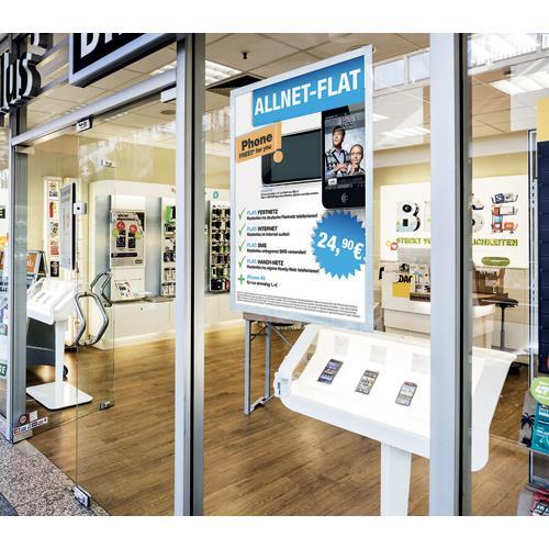 CADRE D'AFFICHAGE MURAL DURABLE DURAFRAME POSTER - FORMAT A1 - ADHESIF REPOSITIONNABLE - COLORIS ARGENT