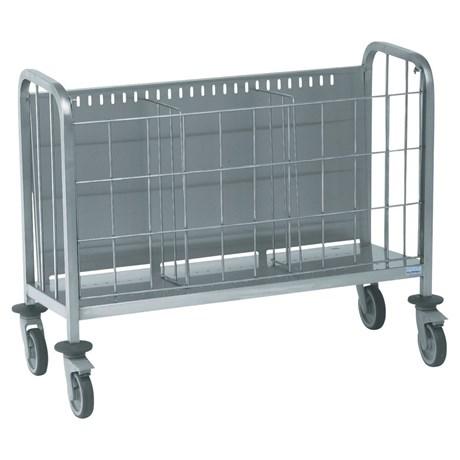 CHARIOT PORTE-ASSIETTES AVEC GRILLE AVANT ESCAMOTABLE 200 ASSIETTES
