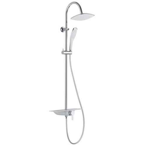 COLONNE DE DOUCHE AVEC MITIGEUR ET TABLETTE BLANCHE - WATERWAY SCHÜTTE
