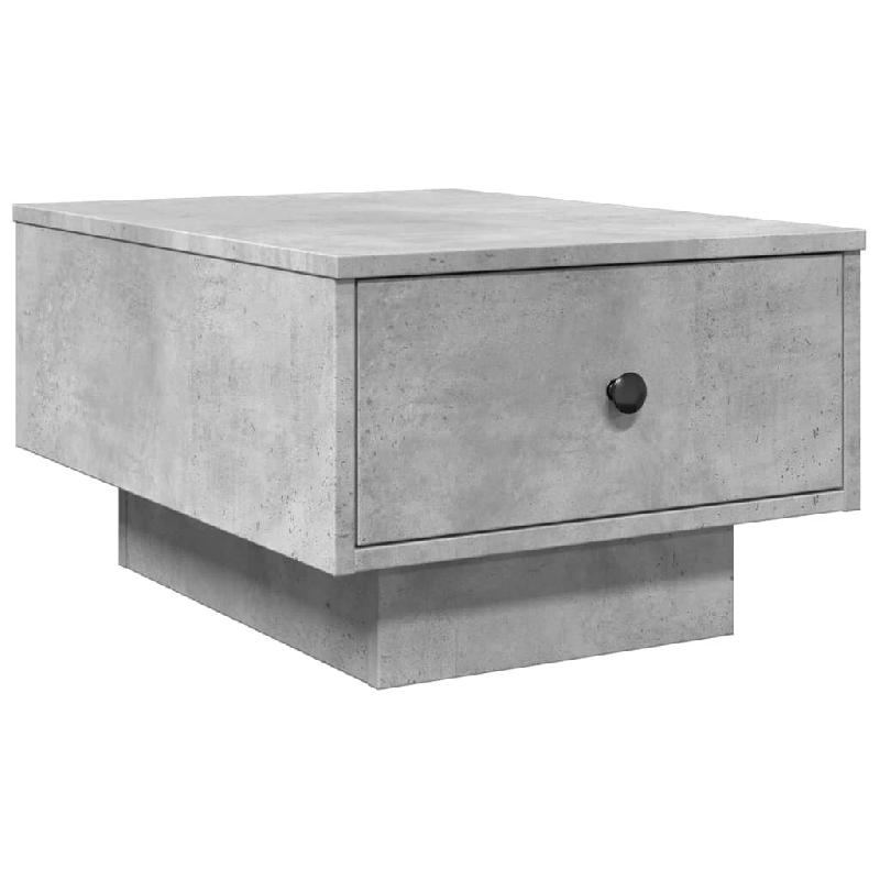 Décoshop26 - Table basse avec tiroir design rustique moderne 60 x 45 x 31 cm bois d'ingénierie gris et métal DEC039319 - gris métal 3000264323676_0