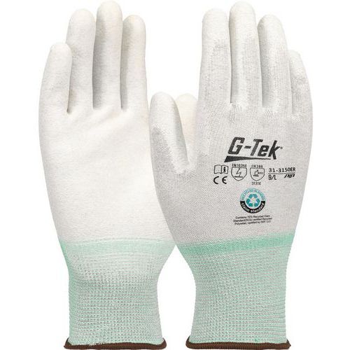 GANTS DE MANUTENTION TRICOTÉS PET AVEC POIGNÉE ENDUCTION POLYURETHANE - 12