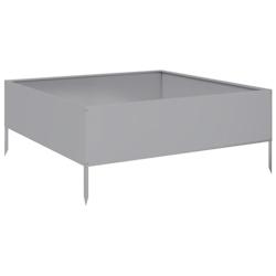 Helloshop26 - Jardinière bac lit surélevé plantes fleurs terrasse jardin de jardin 100 x 100 x 25 cm acier inoxydable Argent 02_0039267 - 300021845_0