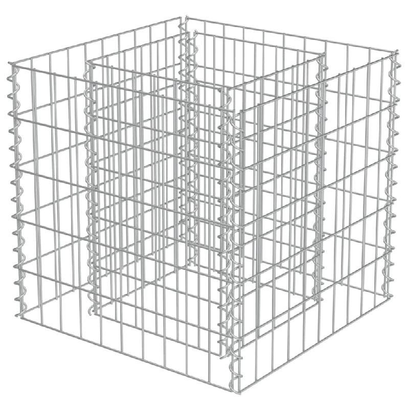 Jardinière surélevée à gabion en acier galvanisé - 50 x 50 x 50 cm - Modèle 02_0001305_0