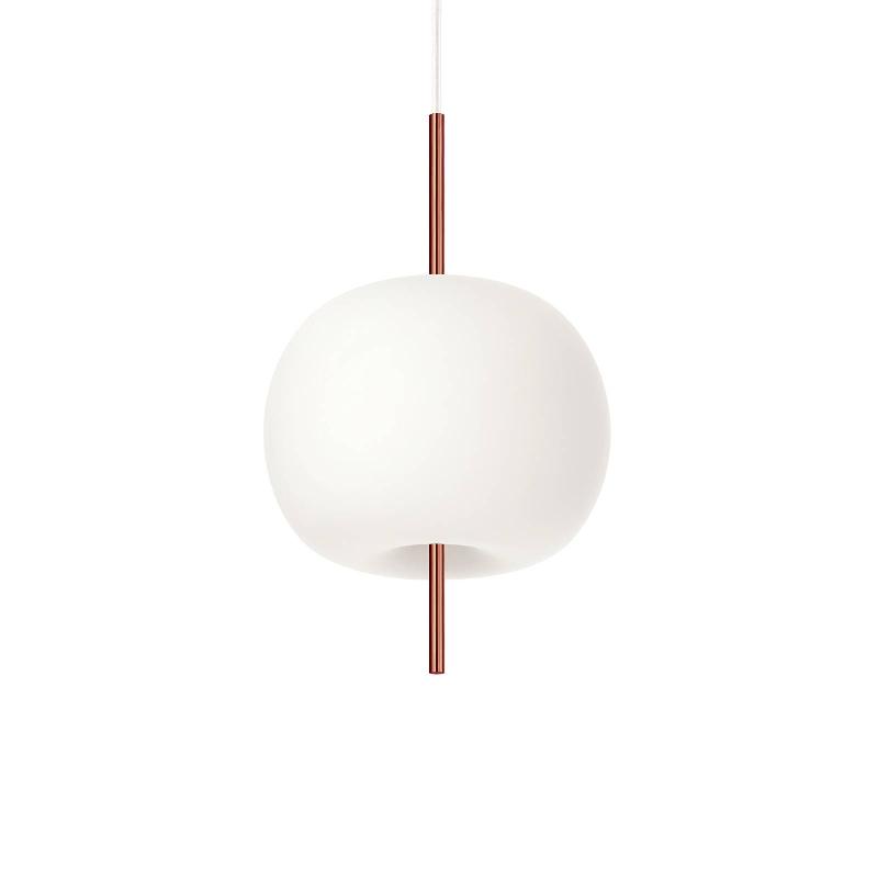 KDLN SUSPENSION KUSHI, COULEUR CUIVRE/BLANC, Ø 16 CM, VERRE