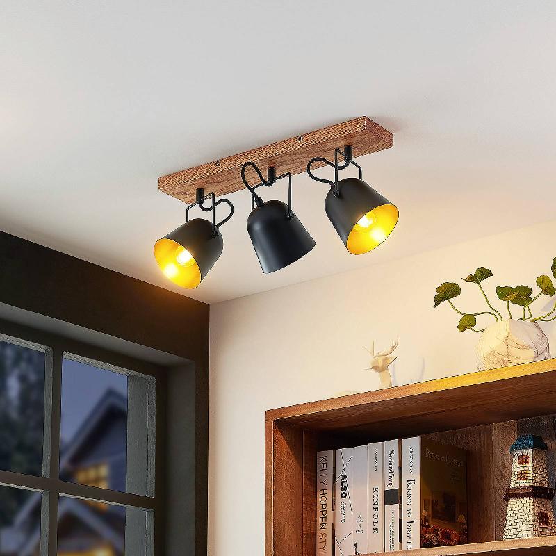 LINDBY ADALIN PLAFONNIER À 3 LAMPES, NOIR