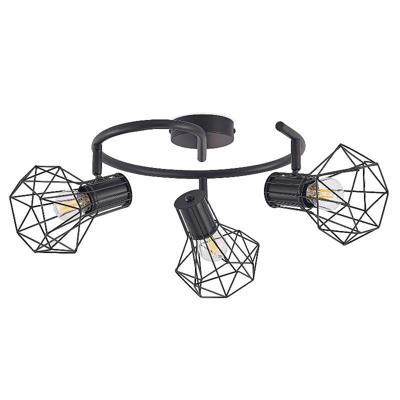 LINDBY SKANDERO SPOT CAGE, NOIR À TROIS LAMPES