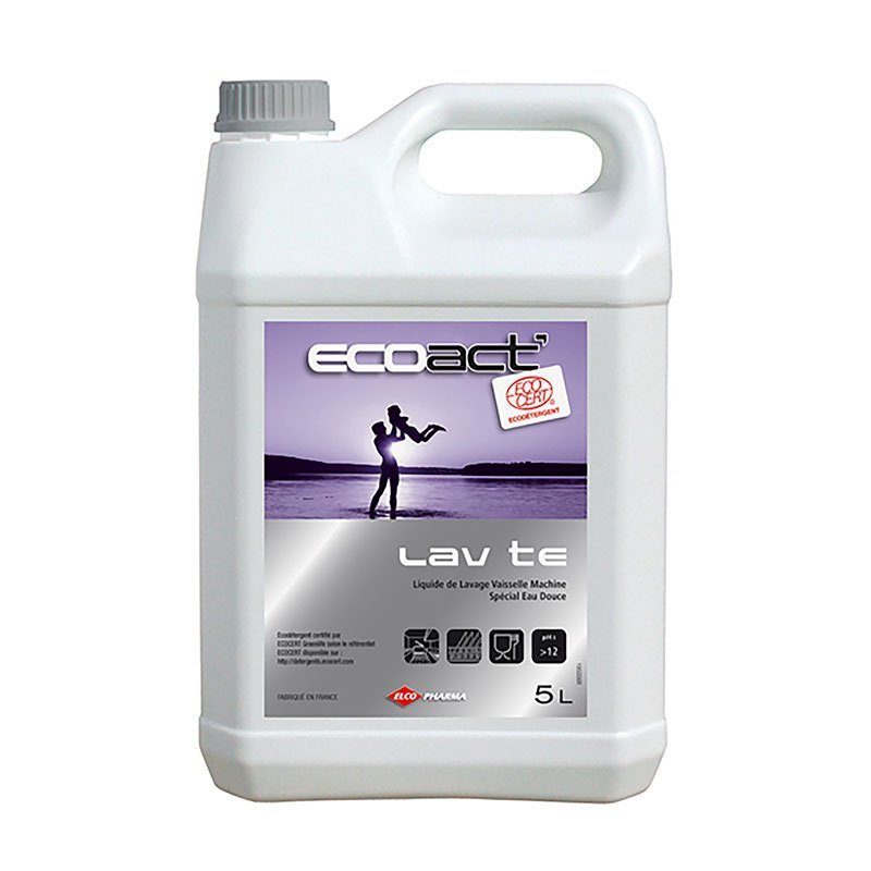 Liquide de lavage machine - eau douce moyennement dure 5 litres - ecoact  ecote00060_0