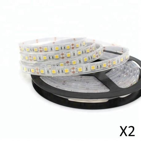 Lot de 2 rubans à LED blanc chaud 5m - Immergeable IP68 avec transformateur 12V_0