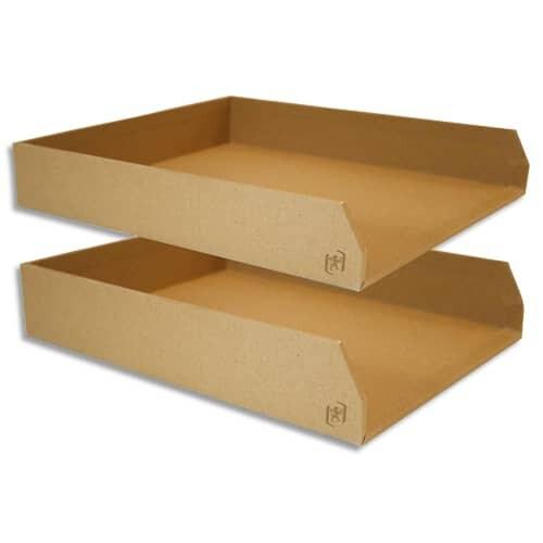 Oxford Lot de 12 Lot de 2 corbeilles à courrier A4 Savana, en carton recyclé, coloris kraft - 3595560038572_0