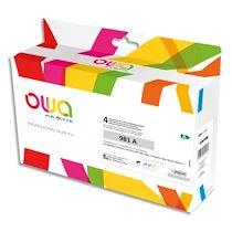PACK DE 4 CARTOUCHES D'ENCRE REMANUFACTURÉES OWA - STANDARD - NOIR CYAN MAGENTA JAUNE - POUR HP 981A