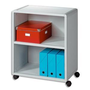 PAPERFLOW DESSERTE MODULABLE 2 CASES GRIS, 2 ESPACE RANGEMENT POUR CLASSEMENT HORIZONTAL ET VERTICAL_0