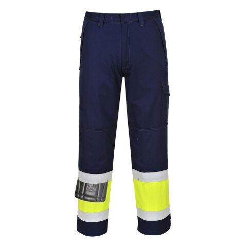PORTWEST MV26 PANTALON HI-VIS MODAFLAME JAUNE/MARINE TAL - TAILLE XL - LONG