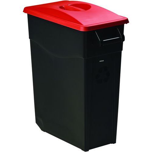 POUBELLE MOBILE COUVERCLE PLEIN MOVATRI GREEN - 65L - ROUGE - ROSSIGNOL PRO