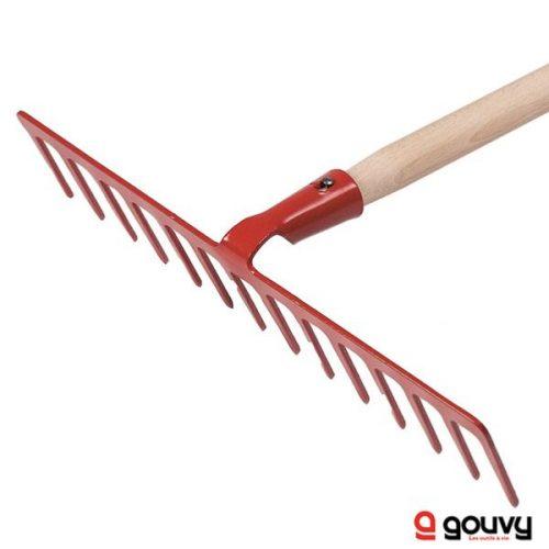 Râteau de grande largeur 16 dents droites - Emmanché Gouvy - acier forgé, 46 cm de largeur_0