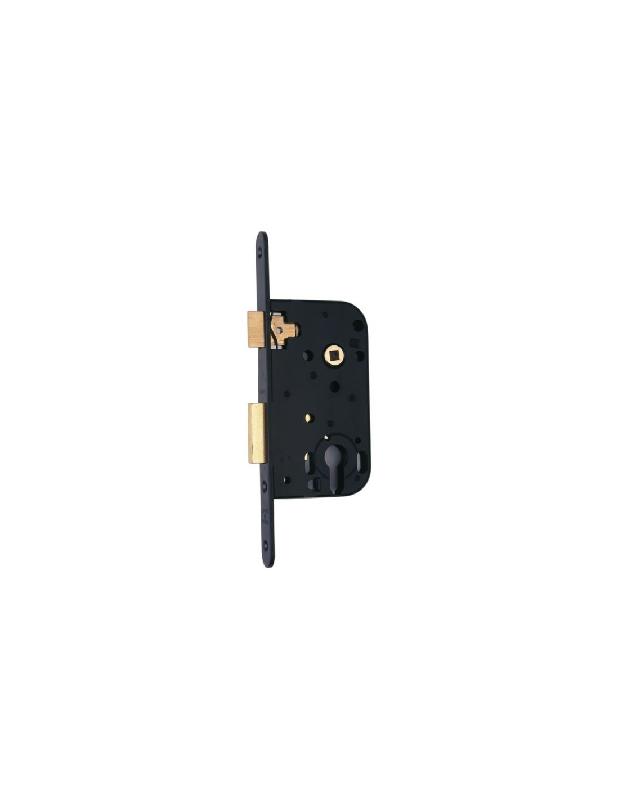 SERRURE À LARDER MULTIBAT À PROFIL EUROPÉEN AXE 50MM FINITION NOIR À BOUT ROND SANS GÂCHE - JPM - 210000-02-1J