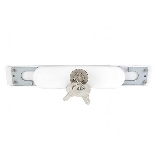 SERRURE EXTRAPLATE POUR VOLETS ROULANTS AVEC 3 CLÉS - BLANC TORBEL