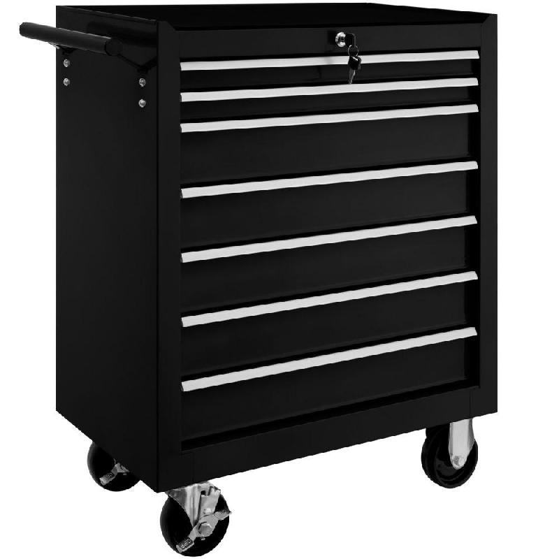 Servante d'atelier 7 tiroirs noir - Dimensions compactes 69x33x79 cm - Capacité 150 kg - Réf. 3408114_0