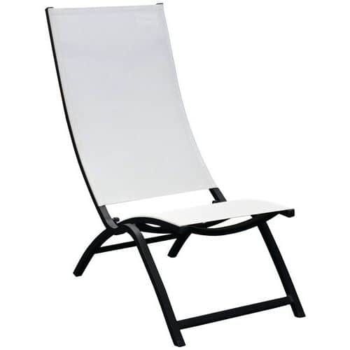 SETS DE 2 LOUNGES SUMMER TPEP/ALU - CHINÉ BLANC/GRAPHITE - PROLOISIRS