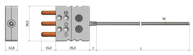 Sonde à résistance chemisée (RTD) - Sortie connecteur standard PM12 - Pt100, Pt500, Pt1000 - Classe A ou B - Gaine AISI304L ou AISI316L_0