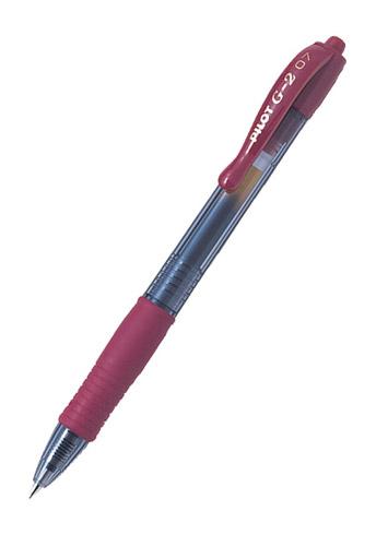 LOT DE 2 - STYLO ROLLER PILOT G2+ RÉTRACTABLE POINTE 0,7 MM BORDEAUX