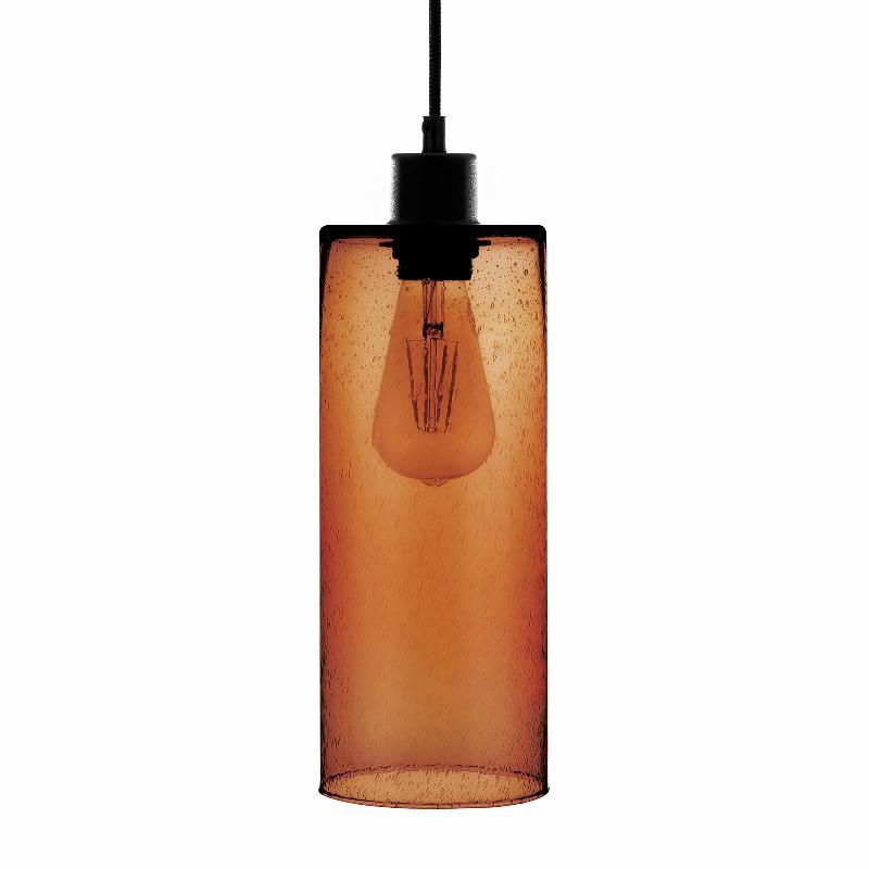SOLBIKA LIGHTING SUSPENSION SODA CYLINDRE EN VERRE AMBRE Ø 12CM