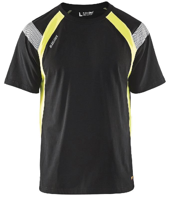 T-SHIRT NOIR/JAUNE FLUORESCENT TAILLE XL - 333210309933XL - MANUTAN COLLECTIVITÉS