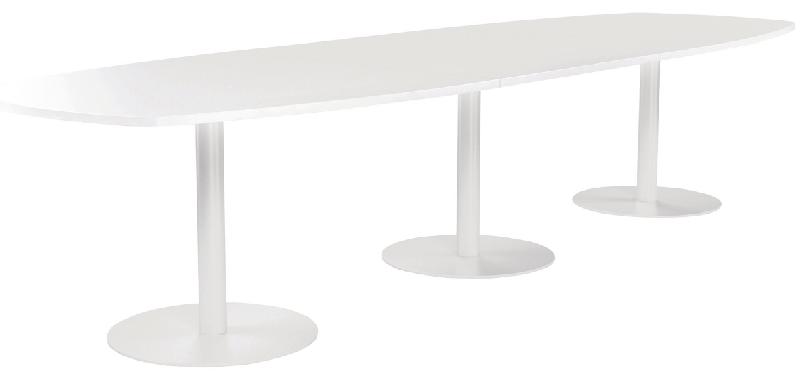 TABLE CONFÉRENCE ELGA PIED COROLLE 360X113 CM PLATEAU MÉLAMINÉ BLANC/BLANC - MANUTAN COLLECTIVITÉS