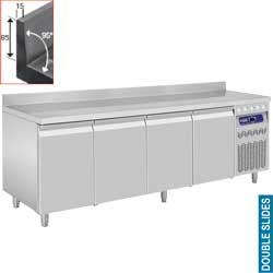 Table frigorifique murale ventilée - 4 portes GN 1/1 - 550 litres - DT224/PMA_0