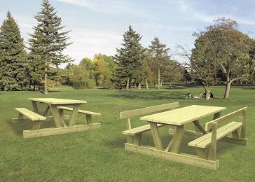 Table pique nique Dortmund en bois autoclave résineux non verni avec ou sans dossiers haut_0