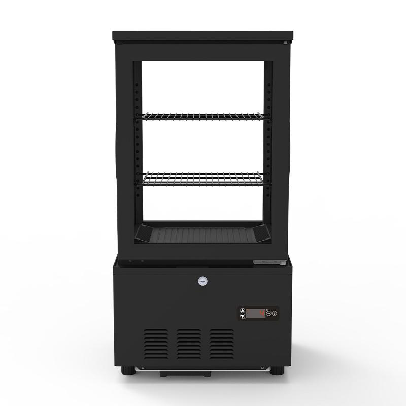 Vaiotec Vitrine réfrigérée TOPLINE à 2 compartiments / 56 litres « noire », 434 x 398 mm - noir inox 10584_0