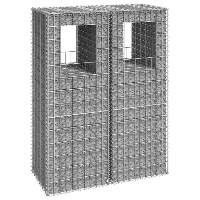 Vidaxl poteaux à panier de gabion 2 pcs 50x50x140 cm fer 151271_0